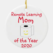 Remote Learning Mama des Jahres Keramik Ornament (Hinten)
