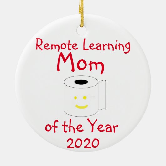 Remote Learning Mama des Jahres Keramik Ornament (Hinten)