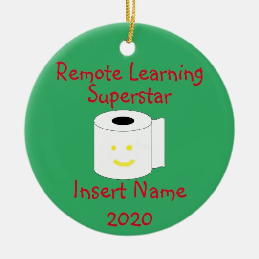 Remote Learning Weihnachten Keramik Ornament (Vorne)