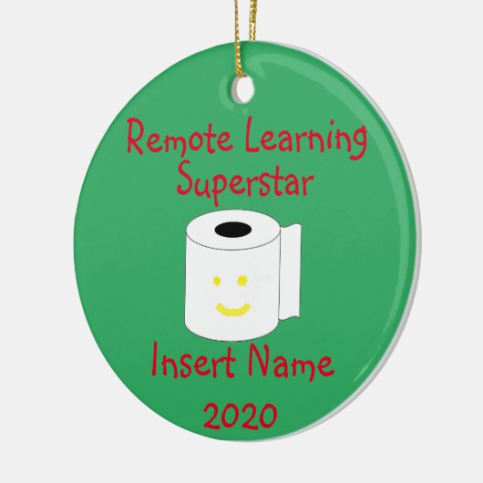 Remote Learning Weihnachten Keramik Ornament (Links)