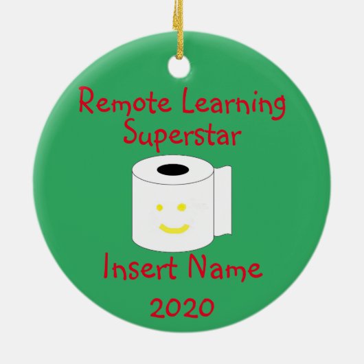 Remote Learning Weihnachten Keramik Ornament (Hinten)