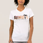 Remote Splash Palm Tree Silhouette T-Shirt (Vorderseite)