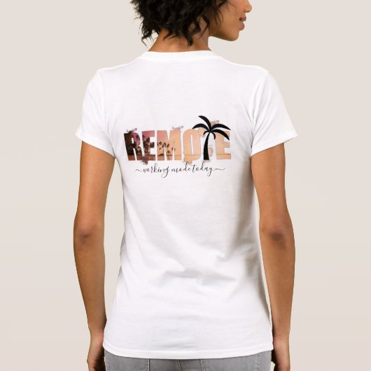 Remote Splash Palm Tree Silhouette T-Shirt (Rückseite)