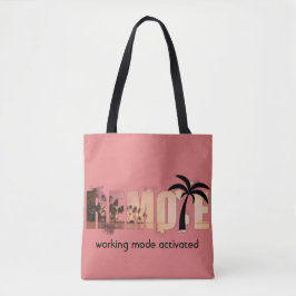 Remote Sunset Word Art Tasche