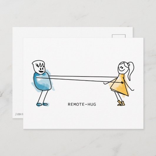 Remote-Umarmung Postkarte (Vorne/Hinten)