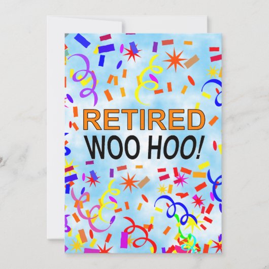 Remüd Woo Hoo Confetti Party Blue Sky Einladung (Vorderseite)