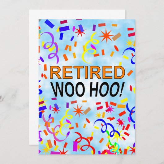 Remüd Woo Hoo Confetti Party Blue Sky Einladung (Vorne/Hinten)