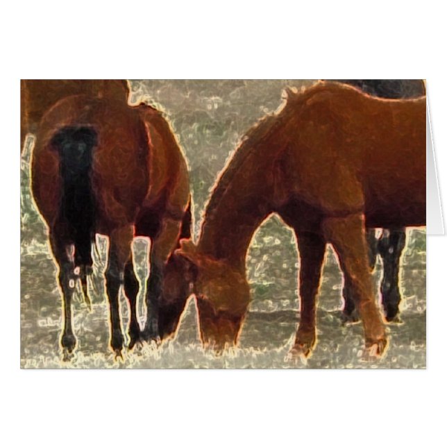 Remuda Herd Grazes - Ranch Kuh Pferde - Leere (Vorderseite (Horizontal))