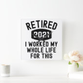 Remüde 2021 habe ich mein ganzes Leben dafür gearb Quadratische Wanduhr (Zuhause)