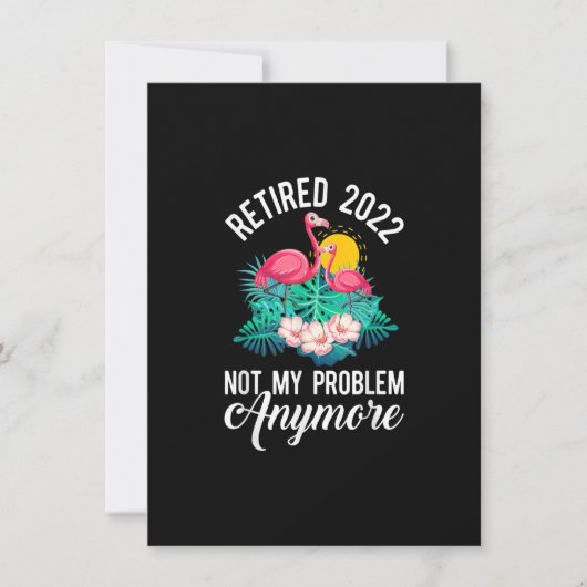 Remüde 2022 Pensionierung Novelty Flamingo Floral Einladung (Vorderseite)