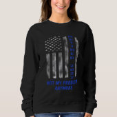 Remüde 2022 Thin Blue Line American Flag Police O Sweatshirt (Vorderseite)
