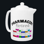Remüde Apothekerin<br><div class="desc">Der Apotheker Teekanne farbenfrohe handgezeichnete verschreibungspflichtige Flaschen mit Etiketten bilden das Design.</div>