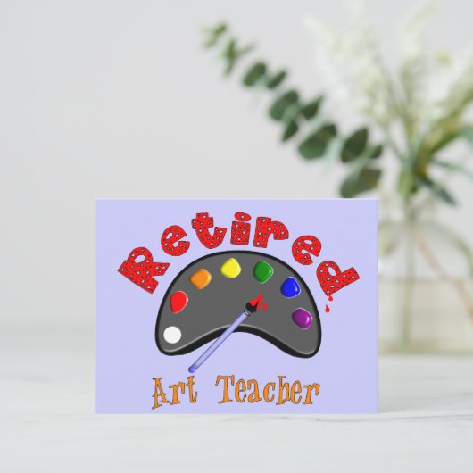 Remüde Art Teacher 3D Embossed Style Pallet Postkarte (Stehend Vorderseite)