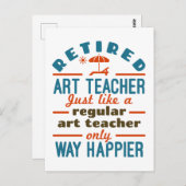 Remüde Art Teacher Retirement Happier Funny Postkarte (Vorne/Hinten)