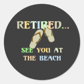 Remüde - Bis zum Strand Runder Aufkleber (Vorderseite)