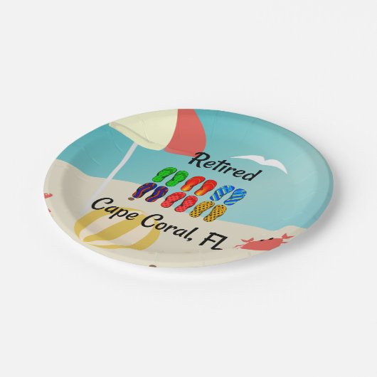 Remüde—Capcoral, FL Pappteller (Schrägansicht)