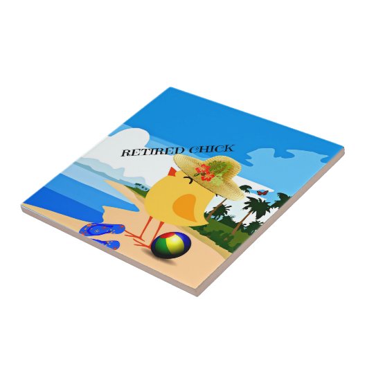 Remüde Chick..am Strand, Fliese (Seite)