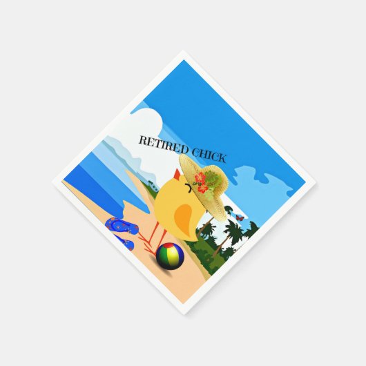 Remüde Chick..am Strand, Serviette (Ecke)