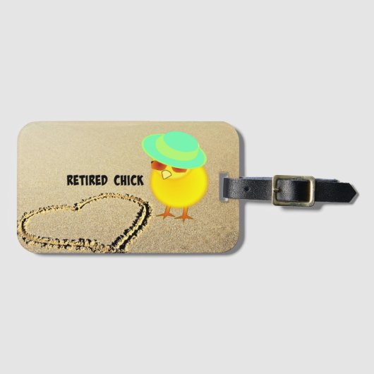 Remüde Chick, beliebtes Design, Gepäckanhänger (Vorderseite (Horizontal))