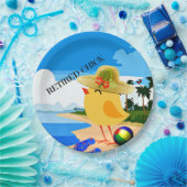 Remüde Chick, buntes Design Pappteller (Party)