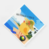 Remüde Chick, farbiges Design Serviette (Ecke)