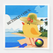 Remüde Chick, farbiges Design Serviette (Vorderseite)