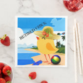 Remüde Chick, farbiges Design Serviette (Beispiel)