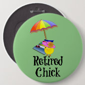 Remüde Chick, oh so niedlich! Button (Vorne & Hinten)