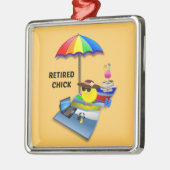 Remüde Chick, oh so niedlich, Ornament Aus Metall (Links)