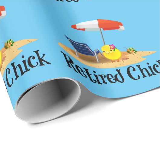 Remüde Chick on Beach, Geschenkpapier (Rolleneckpunkt)