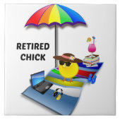 Remüde Chick, so niedlich, Fliese (Vorderseite)