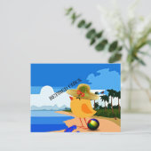 Remüde Chick - Spaß Postkarte (Stehend Vorderseite)