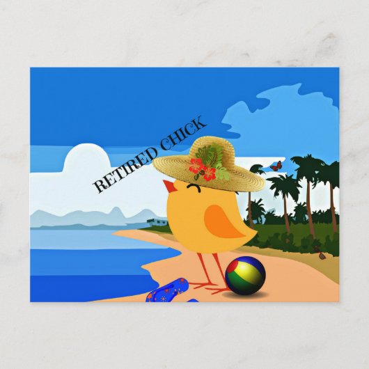 Remüde Chick - Spaß Postkarte (Vorderseite)