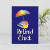 Remüde Chick - Weißer Text auf dunklem Hintergrund Karte (Stehend Vorderseite)