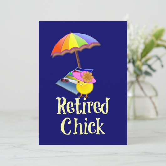 Remüde Chick - Weißer Text auf dunklem Hintergrund Karte (Stehend Vorderseite)