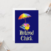 Remüde Chick - Weißer Text auf dunklem Hintergrund Karte (Vorderseite/Rückseite Beispiel)