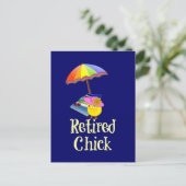 Remüde Chick - Weißer Text auf dunklem Hintergrund Postkarte (Stehend Vorderseite)