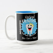 Remüde Dentist Funny Novelty Retirement Graphic m Zweifarbige Tasse (Links)
