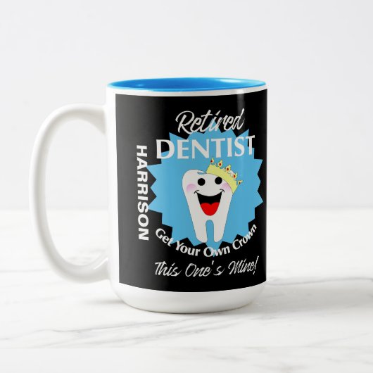 Remüde Dentist Funny Novelty Retirement Graphic m Zweifarbige Tasse (Links)