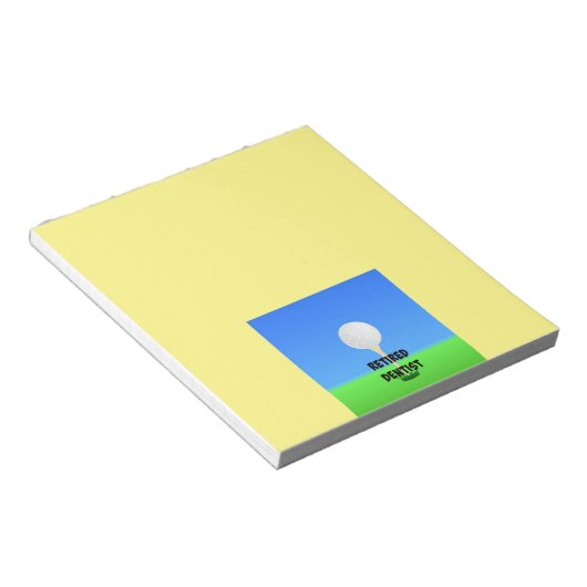 Remüde Dentist - Golfball auf T-Shirt Notizblock (angewinkelt)