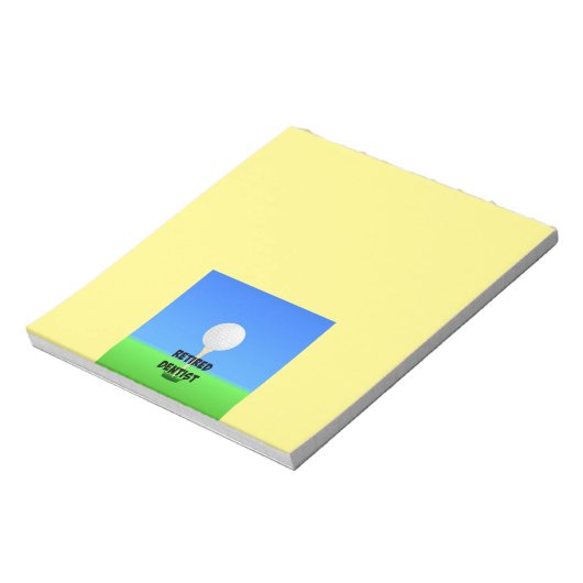 Remüde Dentist - Golfball auf T-Shirt Notizblock (Rotiert)