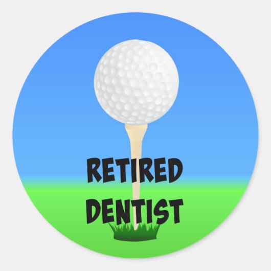 Remüde Dentist, Golfball auf Tee Runder Aufkleber (Vorderseite)