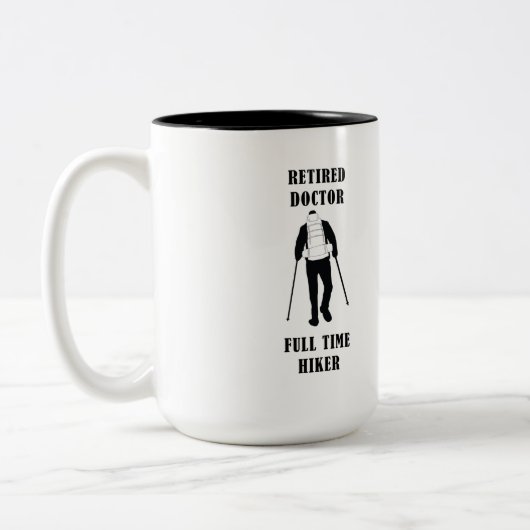 Remüde Doctor Full Time Hiker Personalisiert Zwei- Zweifarbige Tasse (Links)