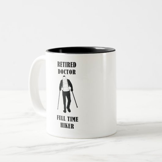 Remüde Doctor Full Time Hiker Personalisiert Zweifarbige Tasse (Vorderseite Links)