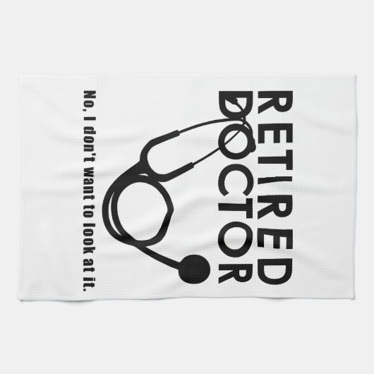 Remüde Doktor w Stethoscope und Sassy Funny Zitat Geschirrtuch (Horizontal)