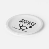 Remüde Doktor w Stethoscope und Sassy Funny Zitat Pappteller (Schrägansicht)