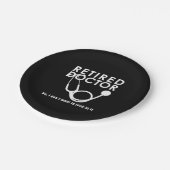 Remüde Doktor w Stethoscope und Sassy Funny Zitat Pappteller (Schrägansicht)