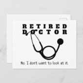Remüde Doktor w Stethoscope und Sassy Funny Zitat Postkarte (Vorne/Hinten)