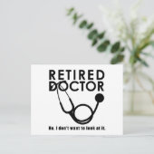 Remüde Doktor w Stethoscope und Sassy Funny Zitat Postkarte (Stehend Vorderseite)