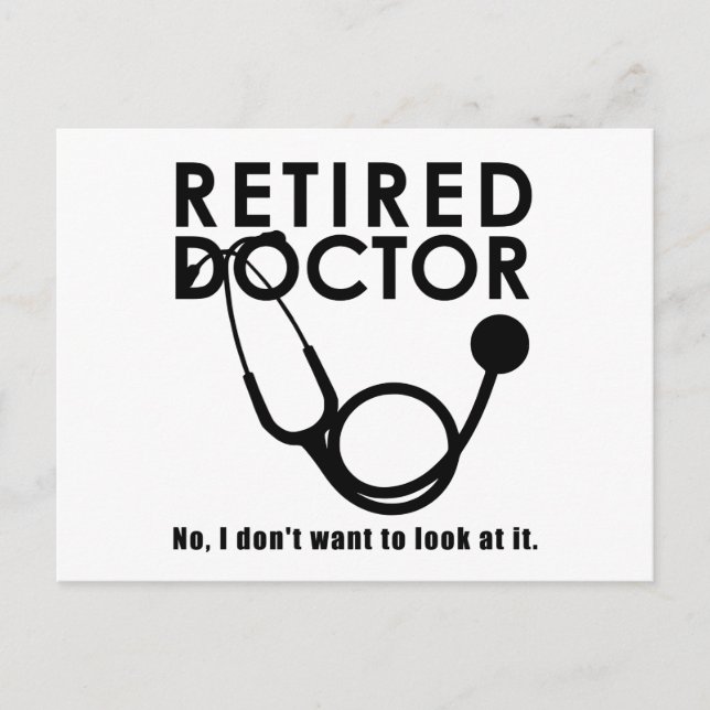 Remüde Doktor w Stethoscope und Sassy Funny Zitat Postkarte (Vorderseite)